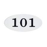 [낱개선택주문]4101 아크릴타원호실판/호수판(130*60mm) - 흰색(101~108)